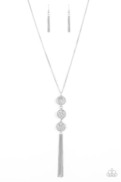 Paparazzi Triple Shimmer - White Necklace