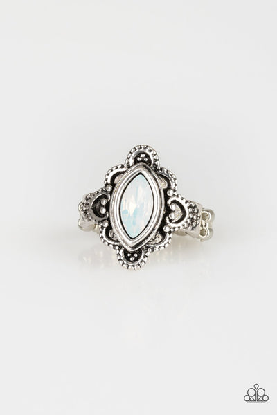 Paparazzi Glass Half-COLORFUL - White Ring