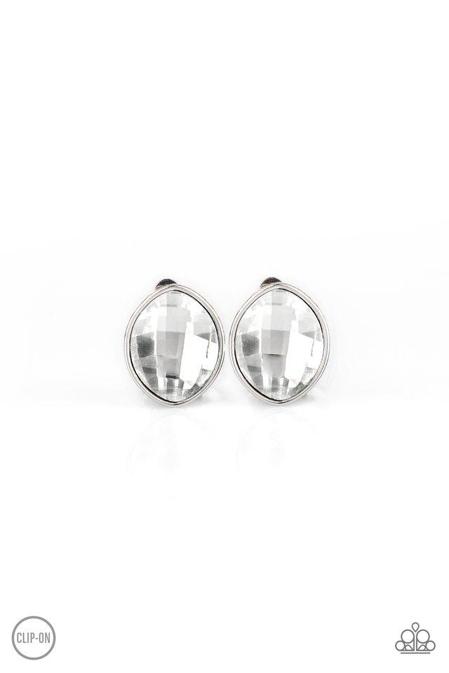 Paparazzi Movie Star Sparkle - White Earrings