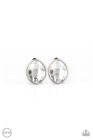 Paparazzi Movie Star Sparkle - White Earrings