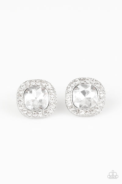 Paparazzi BLING-Tastic! - White Earrings