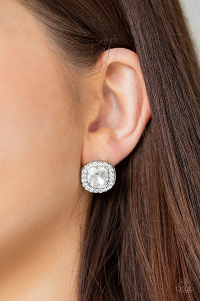 Paparazzi BLING-Tastic! - White Earrings