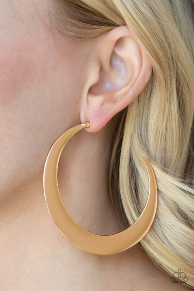 Paparazzi Moon Beam - Gold Earrings