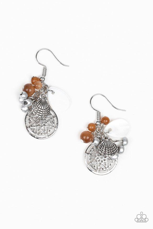 Paparazzi Ocean Oracle - Brown Earrings