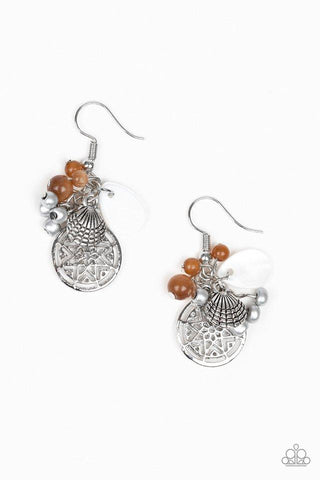 Paparazzi Ocean Oracle - Brown Earrings