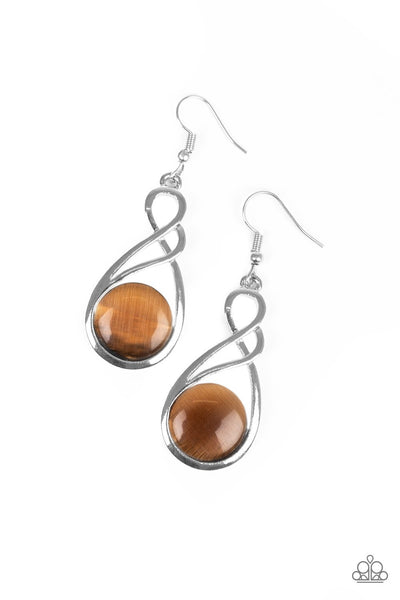 Paparazzi Swept Away - Brown Earrings