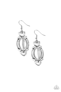 Paparazzi Port Royal Princess - White Earrings