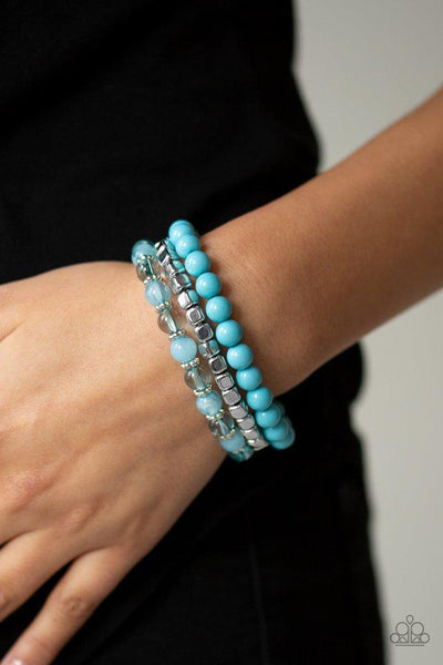 Paparazzi Globetrotter Glam - Blue Bracelet