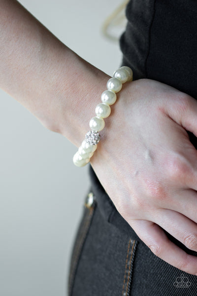Paparazzi POSHing Your Luck - White Bracelet