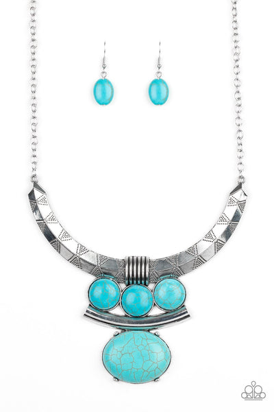Paparazzi Commander In Chiefette - Blue Necklace