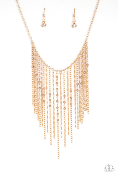 Paparazzi First Class Fringe - Gold Necklace