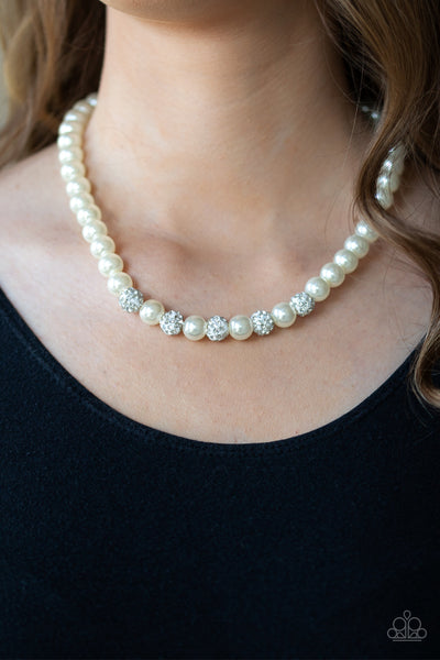 Paparazzi Posh Boss - White Necklace