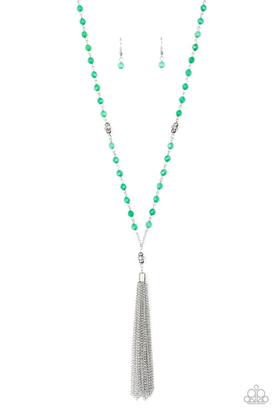 Paparazzi Tassel Takeover - Green Necklace