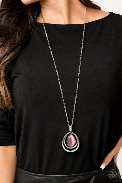 Paparazzi GLOW and Tell - Pink Necklace