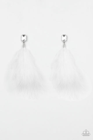 Paparazzi The SHOWGIRL Must Go On! - White Earrings
