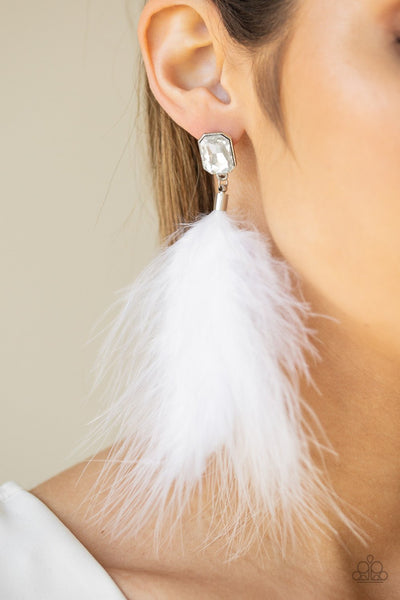 Paparazzi The SHOWGIRL Must Go On! - White Earrings