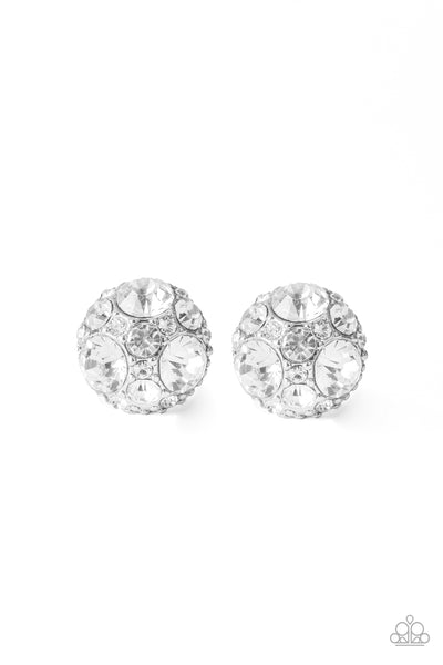 Paparazzi Diamond Daze - White Earrings