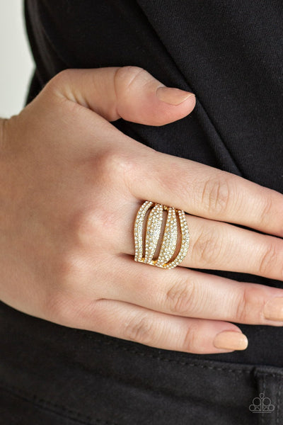 Paparazzi Roll Out The Diamonds - Gold Rings