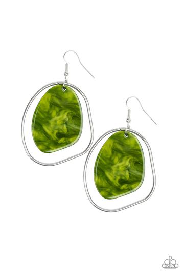 Paparazzi HAUTE Toddy - Green Earrings