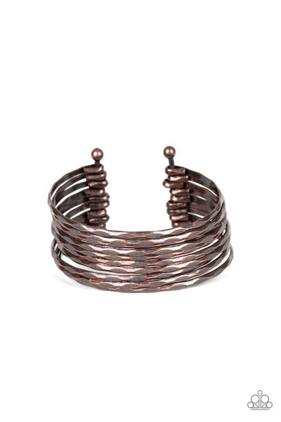 Paparazzi Stacked Shimmer - Copper Bracelet