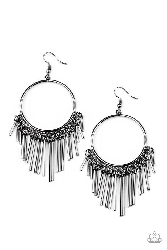 Paparazzi SOL Food - Black Earrings