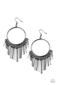 Paparazzi SOL Food - Black Earrings