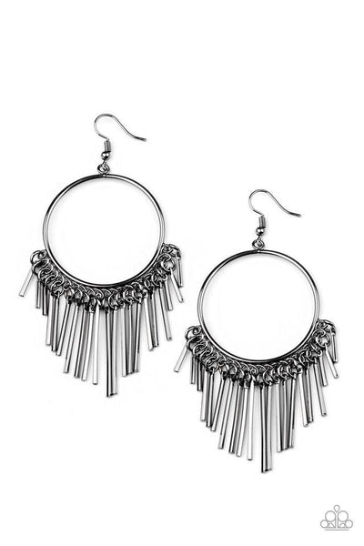 Paparazzi SOL Food - Black Earrings