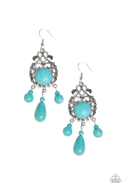 Paparazzi Stone Bliss - Blue Earrings