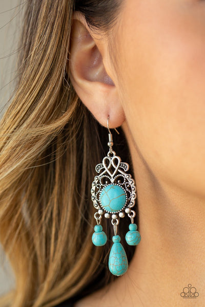 Paparazzi Stone Bliss - Blue Earrings