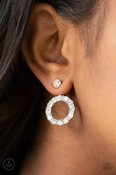 Paparazzi Diamond Halo - White Earrings