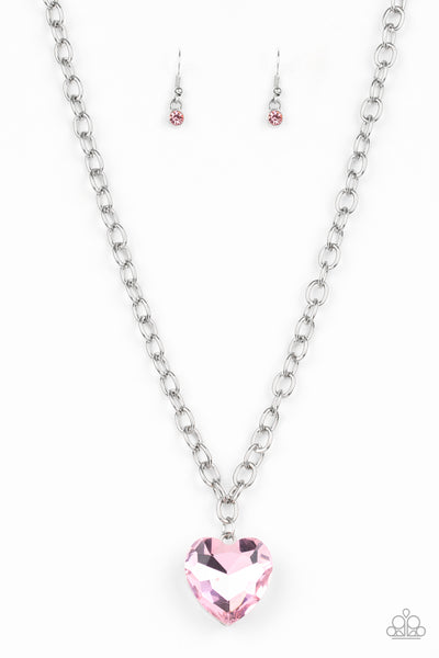 Paparazzi Flirtatiously Flashy - Pink Necklace