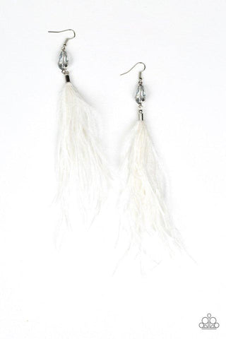 Paparazzi Showgirl Showcase - White Earrings