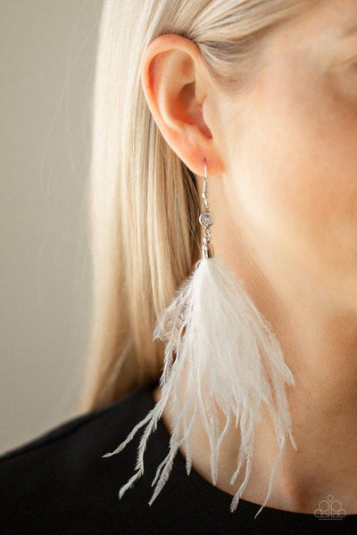 Paparazzi Showgirl Showcase - White Earrings