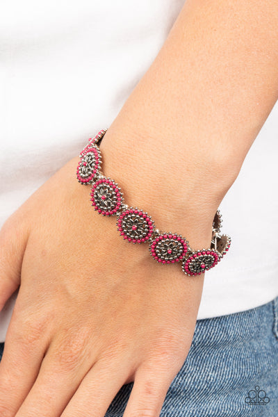 Paparazzi Bohemian Flowerbed - Pink Bracelet