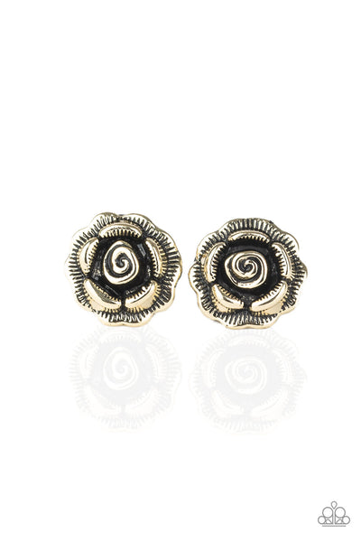 Paparazzi Best ROSEBUDS - Brass Earrings