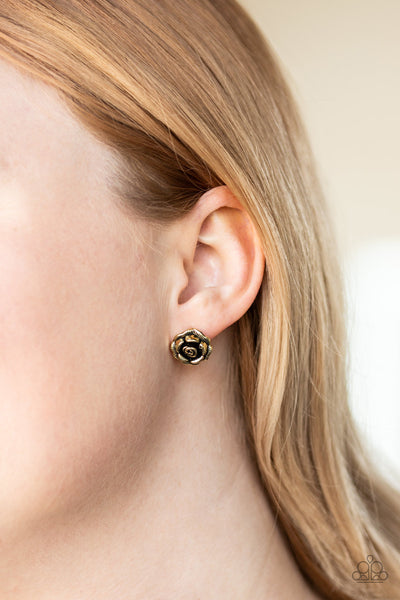 Paparazzi Best ROSEBUDS - Brass Earrings