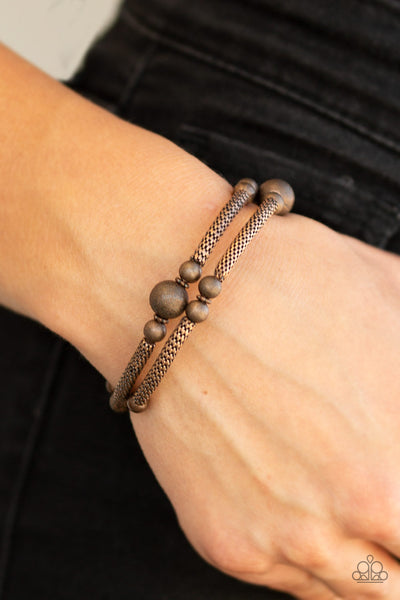 Paparazzi West End Wraparound - Copper Bracelet