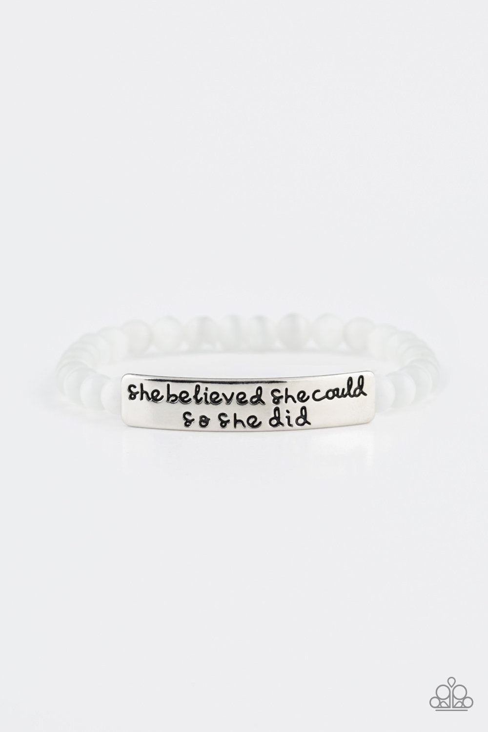 Paparazzi So She Did - White Bracelet