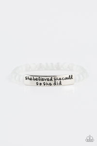 Paparazzi So She Did - White Bracelet