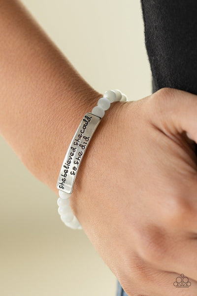 Paparazzi So She Did - White Bracelet