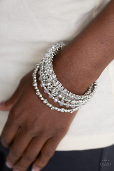 Paparazzi Ice Knowing You - Silver Bracelet