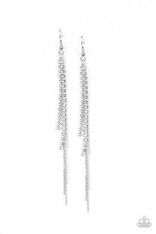 Paparazzi REIGN Check - White Earrings