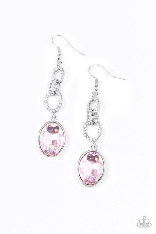 Paparazzi Extra Ice Queen - Pink Earrings
