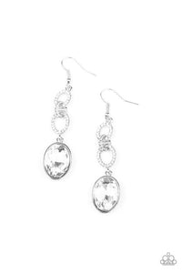Paparazzi Extra Ice Queen - White Earrings