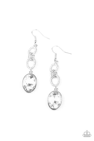 Paparazzi Extra Ice Queen - White Earrings