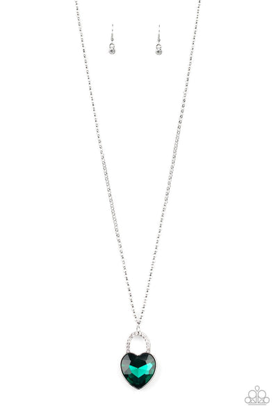Paparazzi Locked in Love - Green Necklace