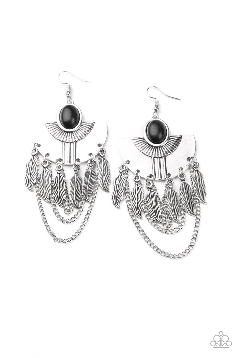 Paparazzi Sure Thing, Chief! - Black Earrings
