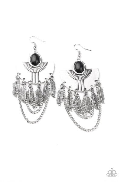 Paparazzi Sure Thing, Chief! - Black Earrings