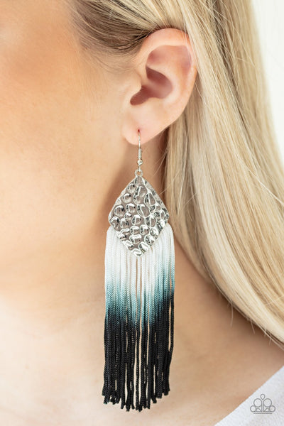 Paparazzi Dip In - Black Earrings