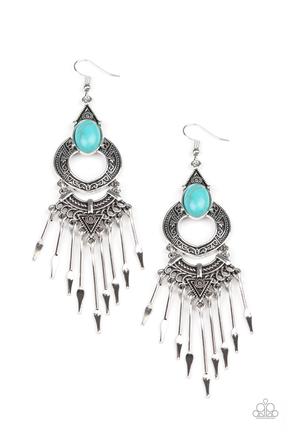 Paparazzi Southern Spearhead - Blue Earrings